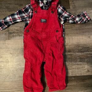 OshKosh B'gosh Kids Red Corduroy Overalls